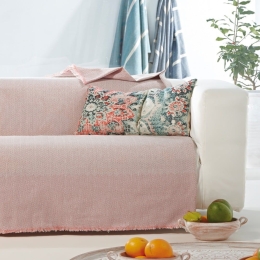 Ριχτάρι Michelle 18 Dusty Pink Kentia Τριθέσιο 180x300cm Βαμβάκι-Πολυέστερ