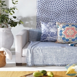 Ριχτάρι Victoria 08 Blue Kentia Διθέσιο 180x250cm Βαμβάκι-Πολυέστερ