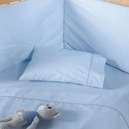 Σεντόνια Βρεφικά Bumper 19 (Σετ 3τμχ) Baby Blue Kentia Κούνιας 120x165cm 100% Βαμβακοσατέν