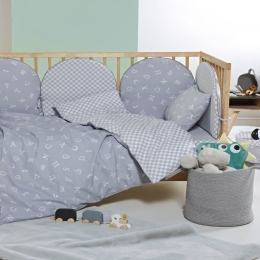 Παπλωματοθήκη Βρεφική Cody (Σετ 2τμχ) Grey Kentia 100x140cm 100% Βαμβάκι