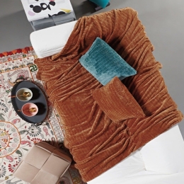 Ριχτάρι Harlow 06 Fleece Terracotta Kentia Πολυθρόνα 130x180cm Πολυέστερ