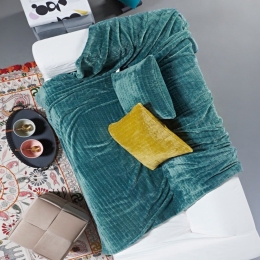 Ριχτάρι Harlow 07 Fleece Petrol Kentia Τριθέσιο 180x280cm Πολυέστερ