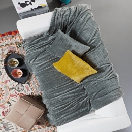 Ριχτάρι Harlow 22 Fleece Grey Kentia Διθέσιο 180x250cm Πολυέστερ