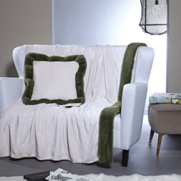 Μαξιλαροθήκη Διακοσμητική Harry 10 Ecru -Green Kentia 45X45 Πολυέστερ