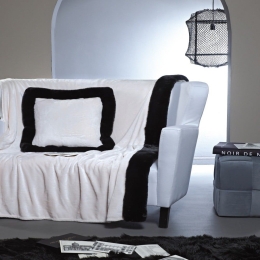 Ριχτάρι Harry 30 Fleece Ecru -Black Kentia Διθέσιο 180x240cm Πολυέστερ