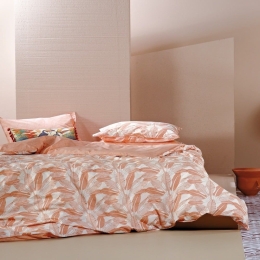 Κουβερλί Badida 06 Peach-Ecru Kentia King Size 270x270cm 100% Βαμβακερό Περκάλι