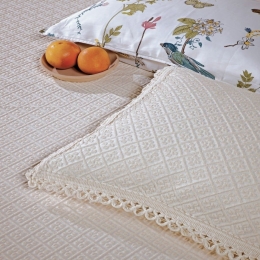 Κουβέρτα Dorothy 12 Beige Kentia Υπέρδιπλο 230x260cm Βαμβάκι-Πολυέστερ