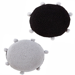Μαξιλάρι Διακοσμητικό (Με Γέμιση) Casa 2323-19 Black-White Kentia 45X45 Βαμβάκι,Jute