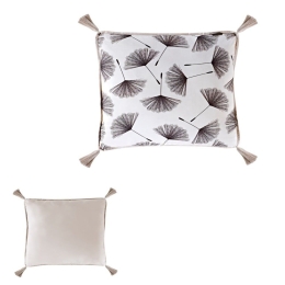 Μαξιλάρι Διακοσμητικό (Με Γέμιση) Dandy Beige-Black Kentia 50X50 Βαμβάκι-Μικροφίμπρα