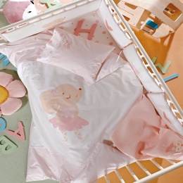Πάντα Κούνιας Rozina Pink Kentia 100% Βαμβακοσατέν