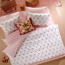 Παπλωματοθήκη Oasis (Σετ 3τμχ) Pink-Ecru-Beige-Green Kentia Υπέρδιπλο 220x240cm 100% Βαμβάκι