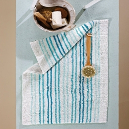 Πατάκι Μπάνιου Peyton 19 Ecru-Turquoise Kentia 50X60 100% Βαμβάκι