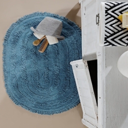 Πατάκι Μπάνιου Ronan 01 Blue Kentia 50X80cm 100% Βαμβάκι