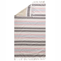Πετσέτα Θαλάσσης - Παρεό Διπλής Όψης Aruba 232 Ecru-Grey-Pink Kentia Θαλάσσης 80x160cm Cotton-Microfiber