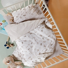 Σεντόνια Βρεφικά Tulia (Σετ 2τμχ) Ecru-Beige-Brown Kentia ΛΙΚΝΟΥ 70x120cm 100% Βαμβάκι