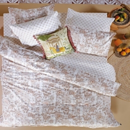Σεντόνια Anubis 26 (Σετ 4τμχ) Beige-Brown-Terracotta Kentia Υπέρδιπλο 240x270cm 100% Βαμβακερό Περκάλι