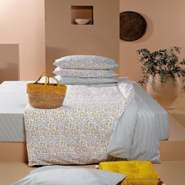 Σεντόνια Erika 10 (Σετ 3τμχ) Veraman-Mustard Kentia Μονό 160x270cm 100% Βαμβάκι