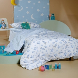 Σεντόνια Παιδικά Astro (Σετ 3τμχ) Ecru-Ciel Kentia Μονό 160x255cm 100% Βαμβάκι