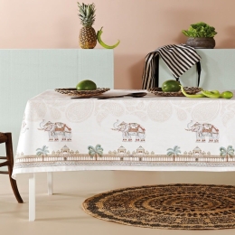 Τραπεζομάντηλο Andal Beige-Terracotta Kentia 160X160 100% Βαμβάκι