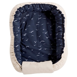 Βρεφική Φωλιά Ύπνου Nest 232 Blue-Beige Kentia 55x100cm 100% Βαμβάκι