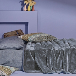 Κουβέρτα Βελουτέ Bella 24 Dark Grey Kentia Μονό 160x220cm Πολυέστερ