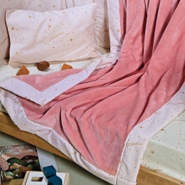 Κουβέρτα Βρεφική Lupus 14 Velour Fleece Pink Kentia Κούνιας 100x140cm Πολυέστερ