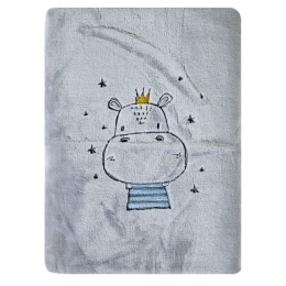 Κουβέρτα Βρεφική Melvin Velour Fleece Grey Kentia Κούνιας 80x100cm Πολυέστερ