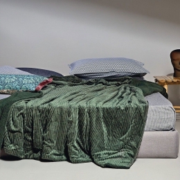 Κουβέρτα Γούνινη Spencer 02 Green Kentia Μονό 160x240cm Πολυέστερ