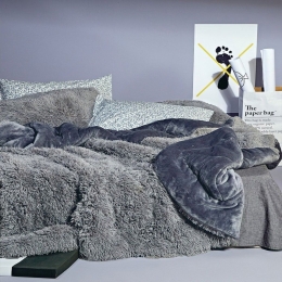 Κουβερτοπάπλωμα Γούνινο Calore 22 Grey Kentia Ημίδιπλο 180x240cm 100% Hollowfiber