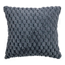 Μαξιλάρι Διακοσμητικό (Με Γέμισμα) Joselyn 24 Grey Kentia 50X50 50x50cm Οικολογική Γούνα
