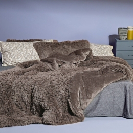 Μαξιλαροθήκη Διακοσμητική Γούνινη Calore 26 Brown Kentia 50 X 70 50x70cm Πολυέστερ