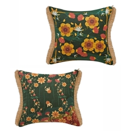 Μαξιλαροθήκη Διακοσμητική Fancy W23 01 Green-Yellow Kentia 50X50 50x50cm Βαμβάκι-Πολυέστερ