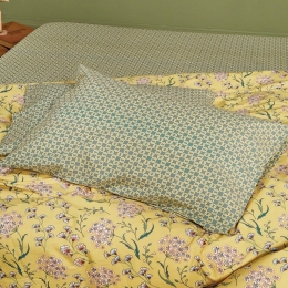 Μαξιλαροθήκες Clementine 28A (Σετ 2τμχ) Mustard-Green Kentia 50Χ70 50x70cm 100% Βαμβάκι