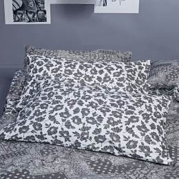 Μαξιλαροθήκες Gordon 30A (Σετ 2τμχ) Dark Grey-White Kentia 50Χ70 50x70cm 100% Βαμβάκι