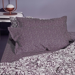 Μαξιλαροθήκες Gracy 42A (Σετ 2τμχ) Eggplant-Ecru Kentia 50Χ70 50x70cm 100% Πενιέ Βαμβάκι