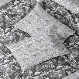 Μαξιλαροθήκες Hope 24A (Σετ 2τμχ) Grey-White Kentia 50Χ70 50x70cm 100% Βαμβάκι