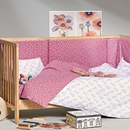 Πάντα Κούνιας Odile Old Rose Kentia 200x40cm 100% Βαμβάκι