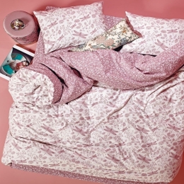 Παπλωματοθήκη Φανελένια Emily 20 (Σετ 3τμχ) Pink-Ecru Kentia Υπέρδιπλο 220x240cm 100% Βαμβάκι