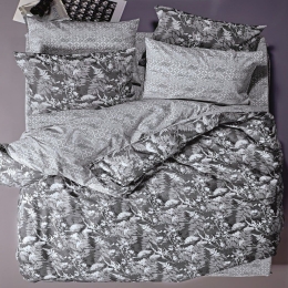 Παπλωματοθήκη Hope 24 (Σετ 3τμχ) Grey-White Kentia Υπέρδιπλο 220x240cm 100% Βαμβάκι