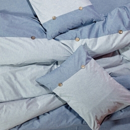 Παπλωματοθήκη Peach 19 (Σετ 3τμχ) Blue Kentia King Size 260x240cm 100% Βαμβάκι