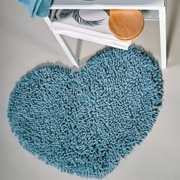 Πατάκι Μπάνιου Cuore 19 Blue Kentia 50X60 50x60cm Βαμβάκι-Chenille