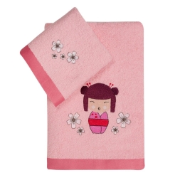 Πετσέτες Παιδικές Hiroco (Σετ 2τμχ) Pink Kentia Σετ Πετσέτες 70x125cm 100% Βαμβάκι