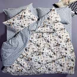 Σεντόνια Jesnsen 32 (Σετ 4τμχ) Ecru-Beige-Dark Grey Kentia King Size 270x270cm 100% Πενιέ Βαμβάκι