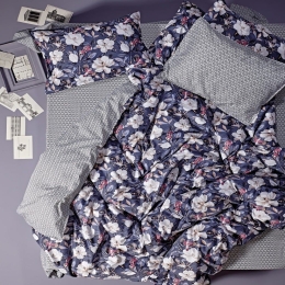 Σεντόνια Marilou 39 (Σετ 4τμχ) Lavender Blue-Ecru Kentia King Size 270x270cm 100% Βαμβακοσατέν