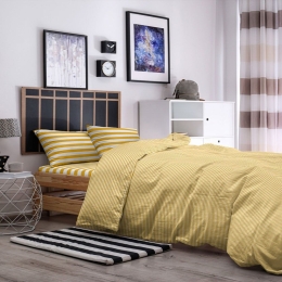 Παπλωματοθήκη Dixon Με Κατωσέντονο 41 (Σετ 3τμχ) Yellow Kentia Μονό 160x240cm 100% Βαμβάκι
