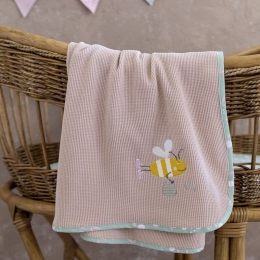 Κουβέρτα Βρεφική Πικέ Bumblebee Somon Nima Κούνιας 110x140cm 100% Βαμβάκι
