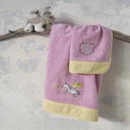 Πετσέτα Παιδική Magie Pink-Yellow Nima Προσώπου 70x140cm 100% Βαμβάκι