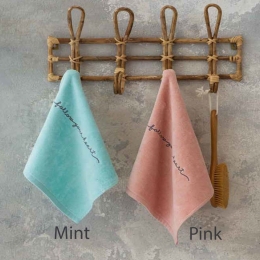 Λαβέτες Follow Your Heart (Σετ 2τμχ) Ciel-Pink Nima Σετ Πετσέτες 40x40cm 100% Βαμβάκι
