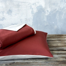Παπλωματοθήκη Abalone (Σετ 2τμχ) Wine Red - Light Beige Nima Μονό 160x240cm Microfiber