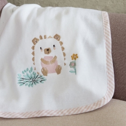 Κουβέρτα Βρεφική Πικέ Hello Baby Pink Nima Κούνιας 100% Βαμβάκι